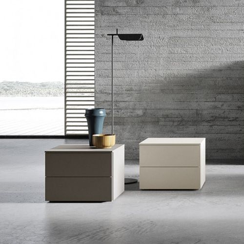 Table de chevet contemporaine - ATENE - cinquanta3 - en bois laqué / rectangulaire / avec tiroir