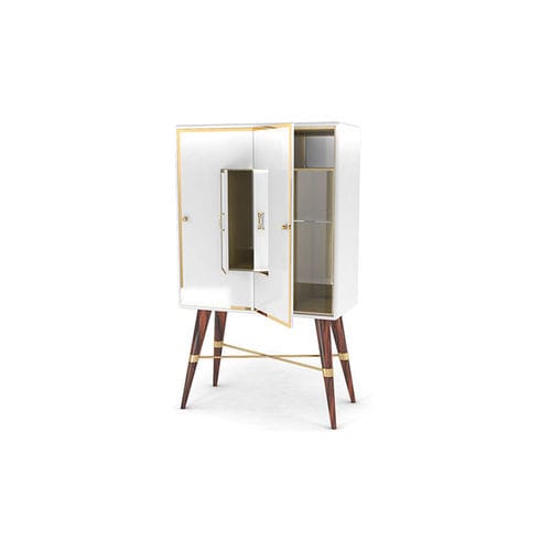 Armoire contemporaine - Majestic - BITANGRA - en bois laqué / en bois massif / en verre