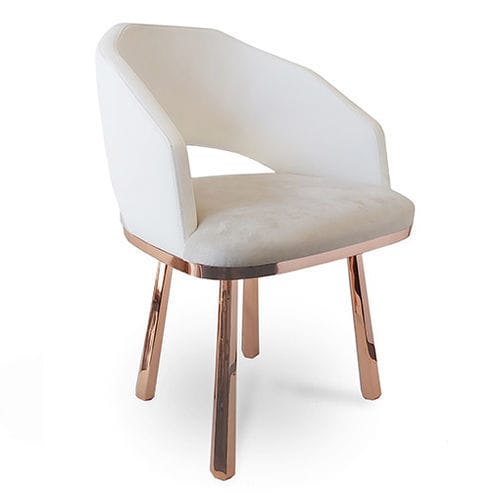 Chaise de salle à manger contemporaine - Amber - BITANGRA - d'intérieur / en velours / en laiton