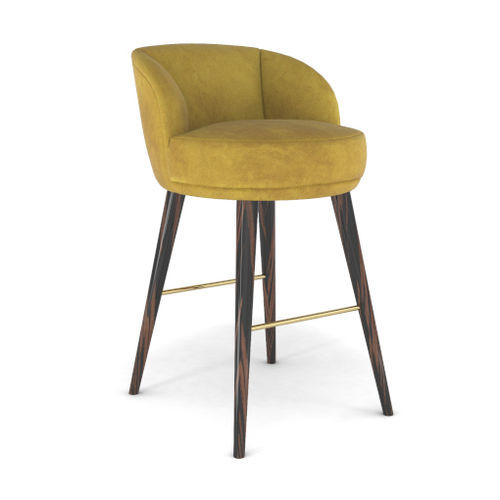 Chaise de bar contemporaine - Dauntless - BITANGRA - d'intérieur / en velours / en laiton poli