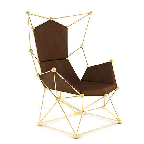 Fauteuil contemporain - Prim - BITANGRA - en velours / en laiton / marron