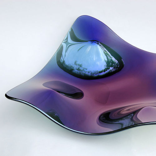 Vase contemporain - MANTA INDIGO - PlusObject - en verre / fait main