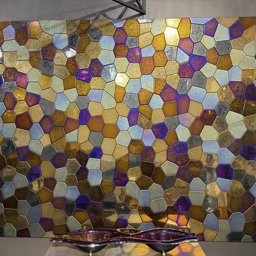 Panneau décoratif. en verre - POLYGONAL MOSAIC - PlusObject - mural / pour agencement intérieur / aspect mosaïque