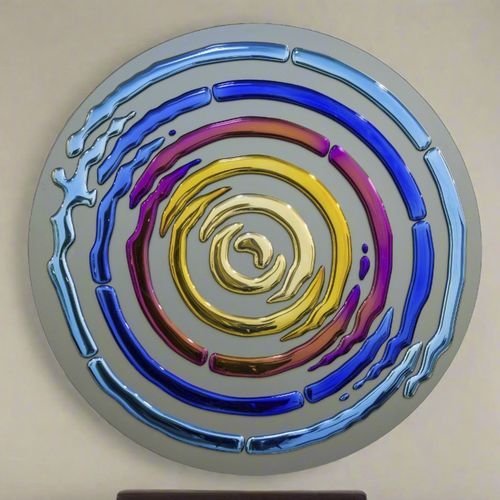 Sculpture en verre - CIRCLE - PlusObject - murale / professionnelle / dorée