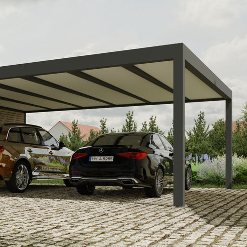 Pergola autoportée - F240 - Soltec - aluminium / en acier inoxydable / à lames brise soleil