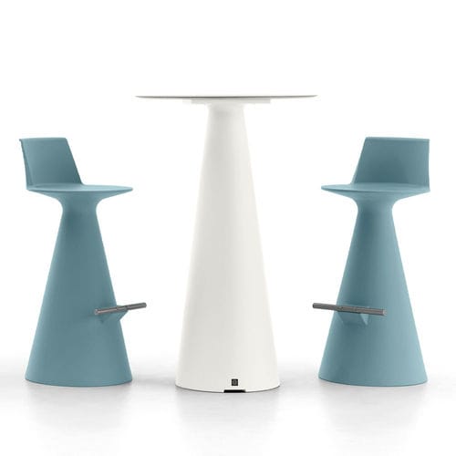 Tabouret contemporain - LIRA - Lyxo Design - en polyéthylène / avec piètement en polyéthylène / piètement central