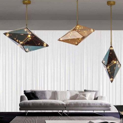 Suspension - FASHION LOSANGO AMBAR - K-LIGHTING - en aluminium / en verre / contemporaine