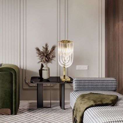 Lampe de table - ANATOLE - K-LIGHTING - en acier inoxydable / en verre / contemporaine