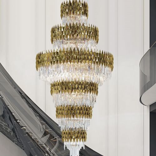 Lustre contemporain - LUNE XXL - K-LIGHTING - en cristal / en acier inoxydable / sculptural