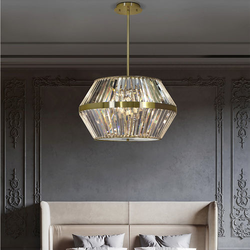 Suspension - HEXAGON - K-LIGHTING - en acier inoxydable / en cristal / contemporaine