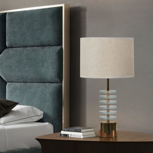 Lampe de table - METIS - K-LIGHTING - en métal / en verre / en tissu