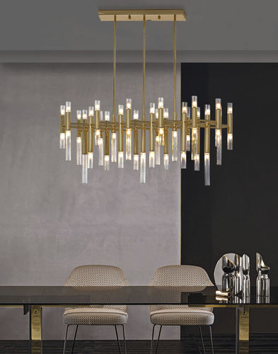 Lustre contemporain - CROCODILE  - K-LIGHTING - en verre / en acier inoxydable / géométrique