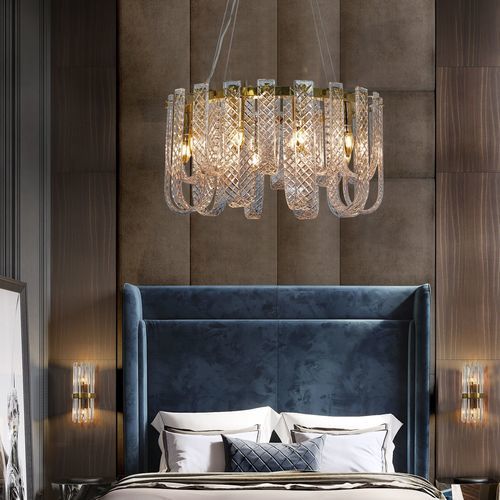 Lustre contemporain - MULEN - K-LIGHTING - en verre / en métal / 10 ampoules