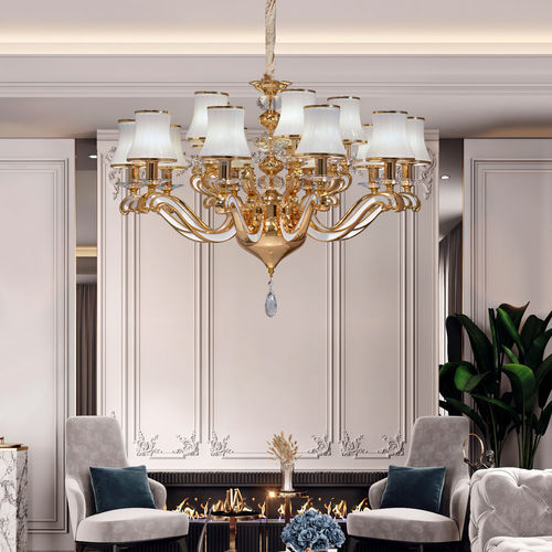 Lustre classique - VINTAGE  - K-LIGHTING - en verre / en acier inoxydable / 15 ampoules