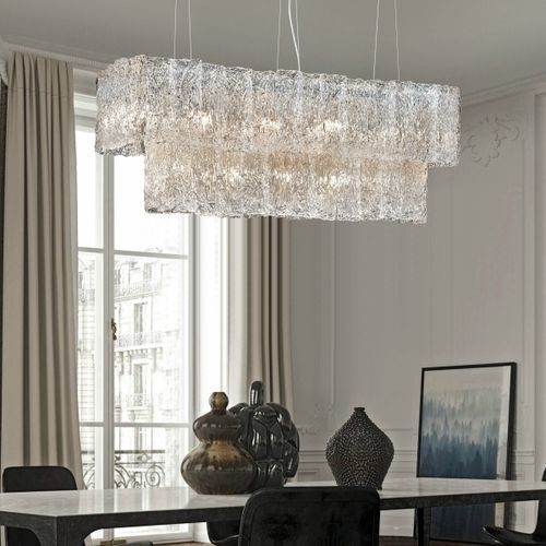 Plafonnier contemporain - ATENAS - K-LIGHTING - rectangulaire / en verre / en laiton