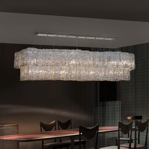 Lustre contemporain - LINE ATENAS L220C - K-LIGHTING - en chrome / en laiton poli / professionnel