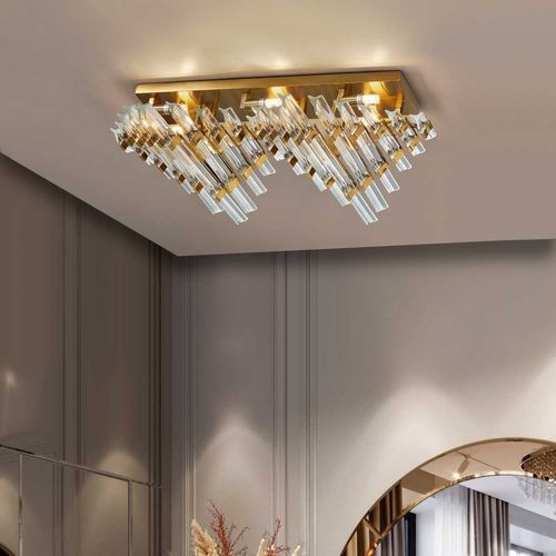 Plafonnier contemporain - LINE LIMA - K-LIGHTING - en verre / en laiton / halogène