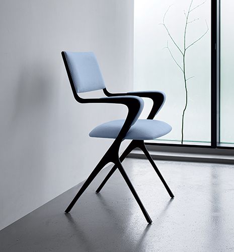 Chaise de salle à manger contemporaine - Vienna Carver  - TOM FAULKNER - d'intérieur / en tissu / en cuir