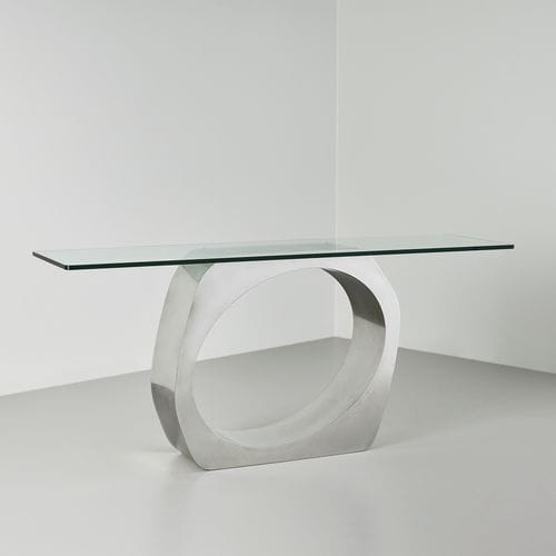 Console contemporaine - Skye - TOM FAULKNER - en verre / avec piètement en acier / rectangulaire