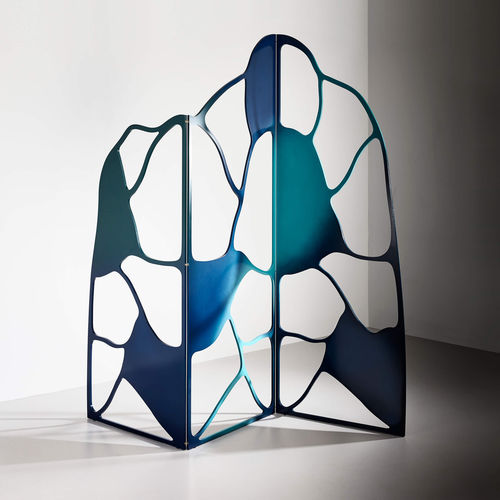 Paravent contemporain - Papillon - TOM FAULKNER - aluminium / 3 panneaux / marron