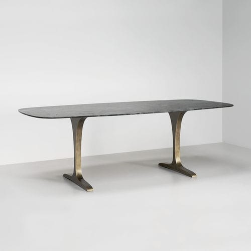 Table à manger contemporaine - Angel - TOM FAULKNER - en bois / en marbre / avec piètement en acier