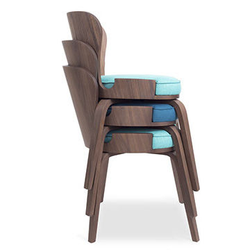 Chaise de salle à manger contemporaine - BOOM  - arianeske - d'intérieur / en bois / empilable
