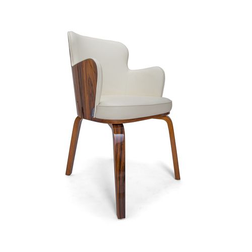 Chaise de salle à manger contemporaine - BOOM Arm chair PFL - arianeske - d'intérieur / en cuir / avec piètement en bois