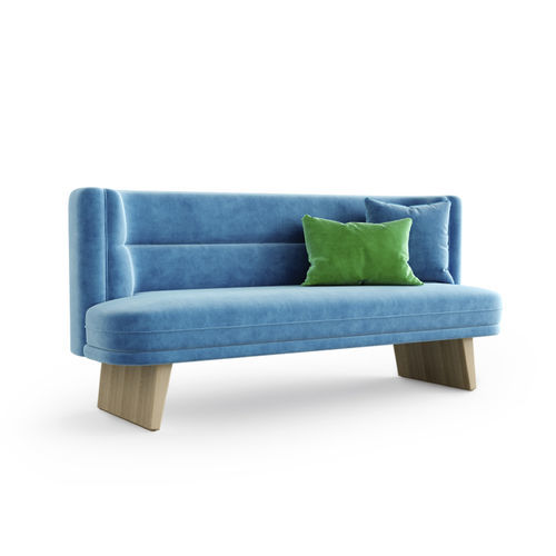 Banquette de bistrot contemporaine - ELVIE - arianeske - en tissu / en simili cuir / avec piètement en bois