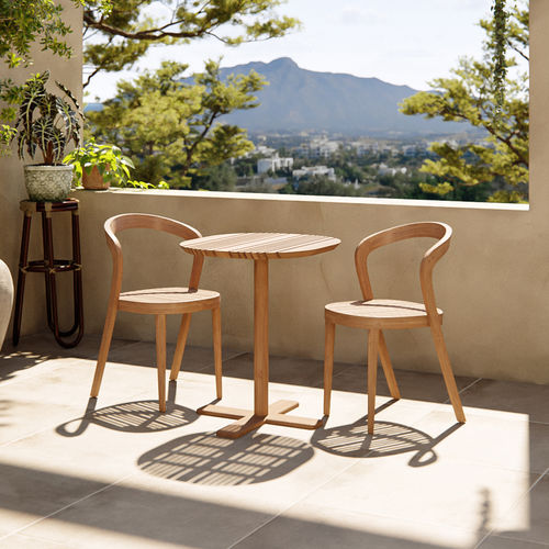 Ensemble table et chaises contemporain - Udi - arianeske - de jardin / en teck / rond