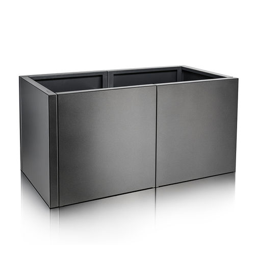 Jardinière en métal - VERDURO - metallico - rectangulaire / modulable / en hauteur