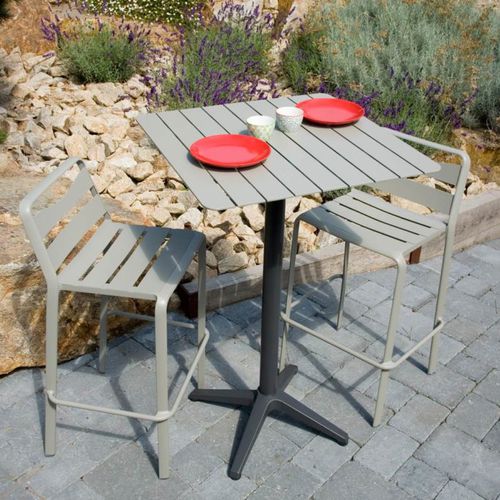 Table mange-debout contemporaine - SPRING - Ezeis - aluminium / avec piètement en aluminium / carrée