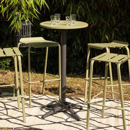 Table mange-debout contemporaine - ALICANTE - Ezeis - aluminium / avec piètement en aluminium / ronde