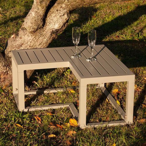 Table basse contemporaine - SPRING L - Ezeis - en aluminium / avec piètement en aluminium / en forme de L