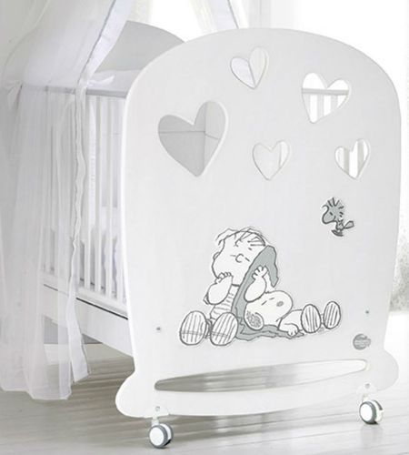 Lit pour bébé contemporain - WHITE LINUS COT - Baby Expert - à roulettes / en bois