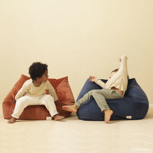 Fauteuil poire contemporain - Chelsea - Nobodinoz - en velours / avec revêtement amovible / pour enfant