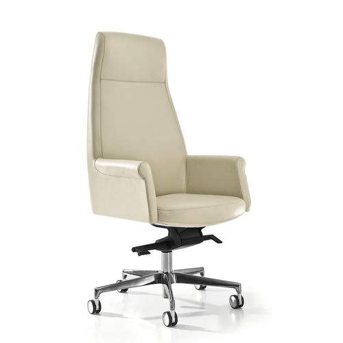 Fauteuil de direction contemporain - ANDY - Milani - en cuir / avec repose-tête / avec dossier haut