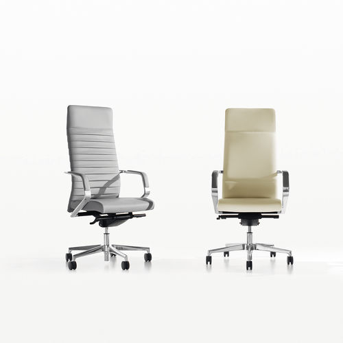 Fauteuil de direction contemporain - CELINE - Milani - en tissu / en aluminium poli / avec repose-tête