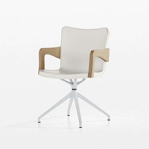Chaise de bureau contemporaine - PATCH WORK - Milani - en bois / piètement étoile / professionnelle