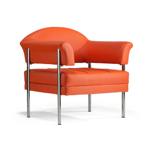 Fauteuil chesterfield - DAISY - Milani - en cuir / tapissé / marron