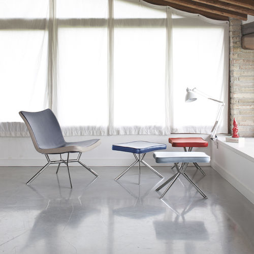 Fauteuil contemporain - GENESIS - Milani - en cuir / tapissé / blanc