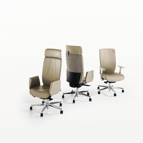 Fauteuil de direction contemporain - LEX - Milani - en cuir / avec repose-tête / avec dossier haut