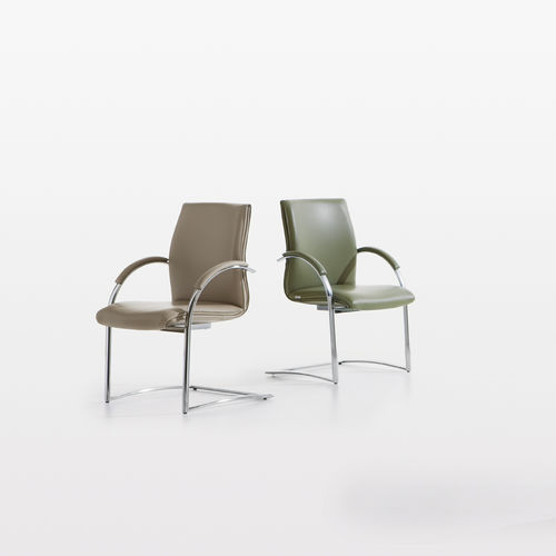 Chaise visiteur contemporaine - RANG - Milani - d'intérieur / en cuir / cantilever