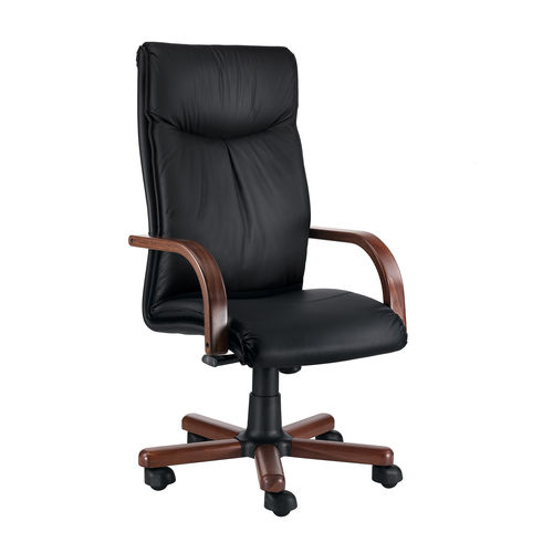 Fauteuil de direction contemporain - SALLY - Milani - en noyer / avec repose-tête / à dossier haut