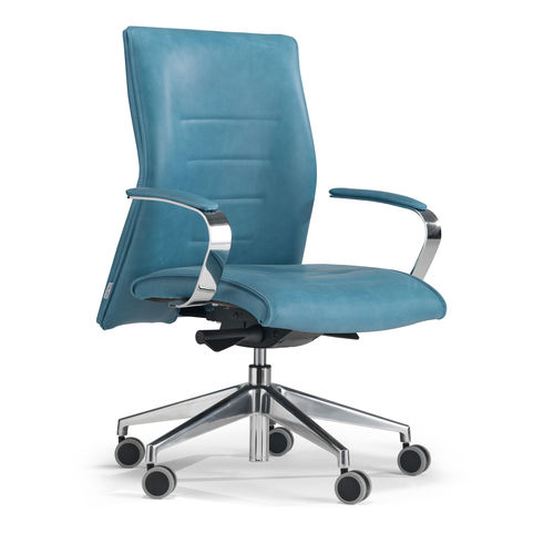 Fauteuil de bureau contemporain - DRIVE - Milani - en cuir / à hauteur réglable / bleu