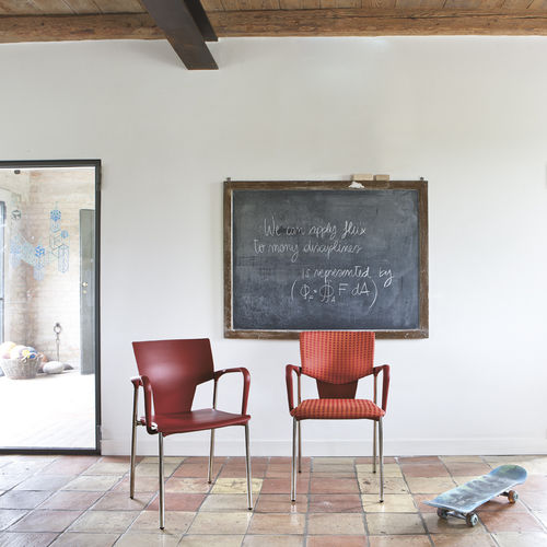 Chaise de conférence en tissu - FLUX - Milani - tapissée / professionnelle / blanche