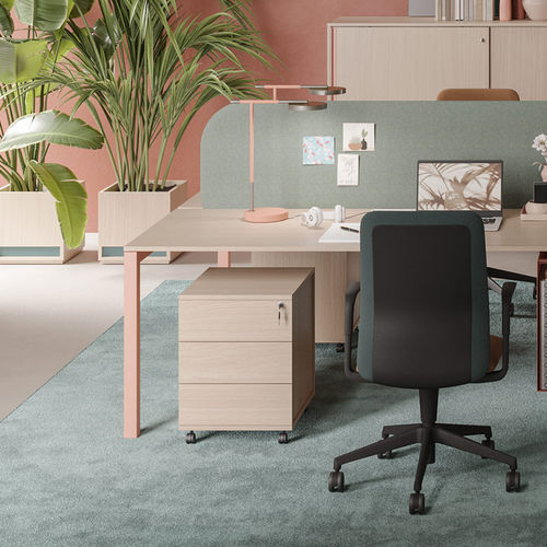 Caisson de bureau en placage de bois - EASY - PROF - en mélamine / en Fenix NTM® / à 3 tiroirs