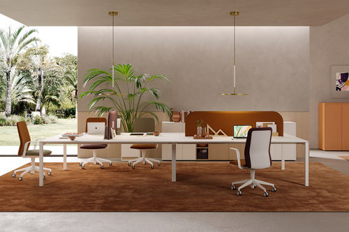 Table de réunion contemporaine - DIECI - PROF - en bois / en mélaminé / en verre