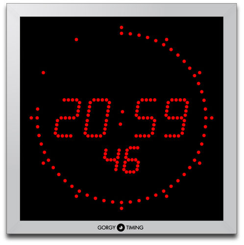 Horloge contemporaine - LEDI® REVERSO 7.60.S - Gorgy Timing - fixation plafond / numérique / en aluminium