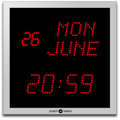 Horloge contemporaine - LEDICA® ALPHA CARRE 7.M - Gorgy Timing - murale / numérique / en aluminium