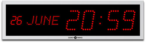Horloge contemporaine - LEDICA® REVERSO 10.M - Gorgy Timing - fixation plafond / numérique / en aluminium